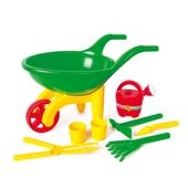 Műanyag talicska kerti szerszámokkal