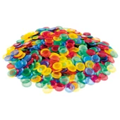 Átlátszó színes zsetonok