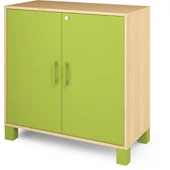 Zöld zárható ajtós szekrény - kicsi