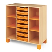 Narancs szekrény kicsi fiókokkal - kicsi