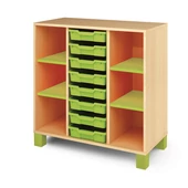 Zöld szekrény kicsi fiókokkal - kicsi