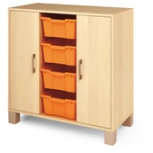 Nyír ajtós szekrény nagy fiókokkal - kicsi