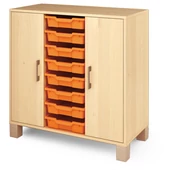 Nyír ajtós szekrény nagy fiókokkal - kicsi