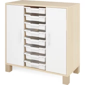 Fehér ajtós szekrény kis fiókokkal - kicsi