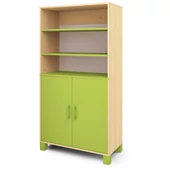 Zöld nagy szekrény polcokkal