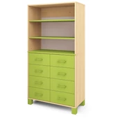 Zöld nagy szekrény fiókokkal