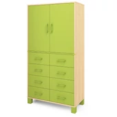 Zöld ajtós szekrény - fiókos