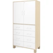 Fehér ajtós szekrény - fiókos