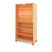 Narancs nagy szekrény üvegajtóval