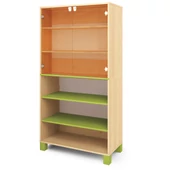 Zöld nagy szekrény üvegajtóval