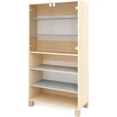 Szürke nagy szekrény üvegajtóval