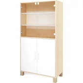 Fehér nagy szekrény üvegajtóval és ajtókkal