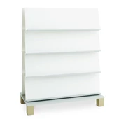 Kétoldalas könyvbemutató szekrény - szürke