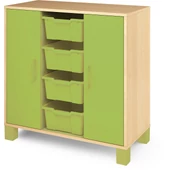 Zöld ajtós szekrény nagy fiókokkal - kicsi