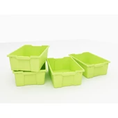 Műanyag fiók - nagy - 4 db-os zöld