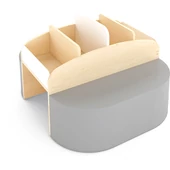 Könyvtároló elem puffokkal